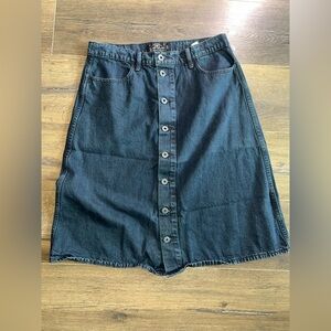 Lucky Brand Button Front Denim Skirt – Size 14/32 – Black Wash